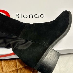 Blondo Black Suede/Fabric waterproof tall Boots size 7